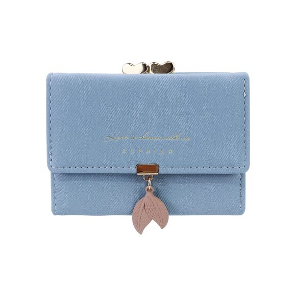 Handbags - 8973 Wallet, Leaf Pendant Small Wallet, Trifold Credit Card Holder Wallet